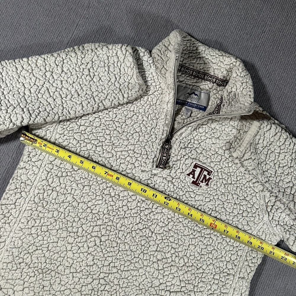 Texas A&M Aggies Mens‎ Small Fleece 1/4 Zip Jacket White Gigem Football - Picture 7 of 8